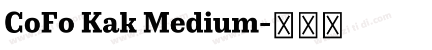 CoFo Kak Medium字体转换